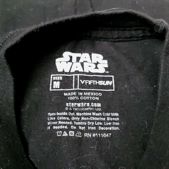 Star Wars Mens Graphic T-Shirt Medium Black Darth Vader Stormtroopers - Picture 4 of 4